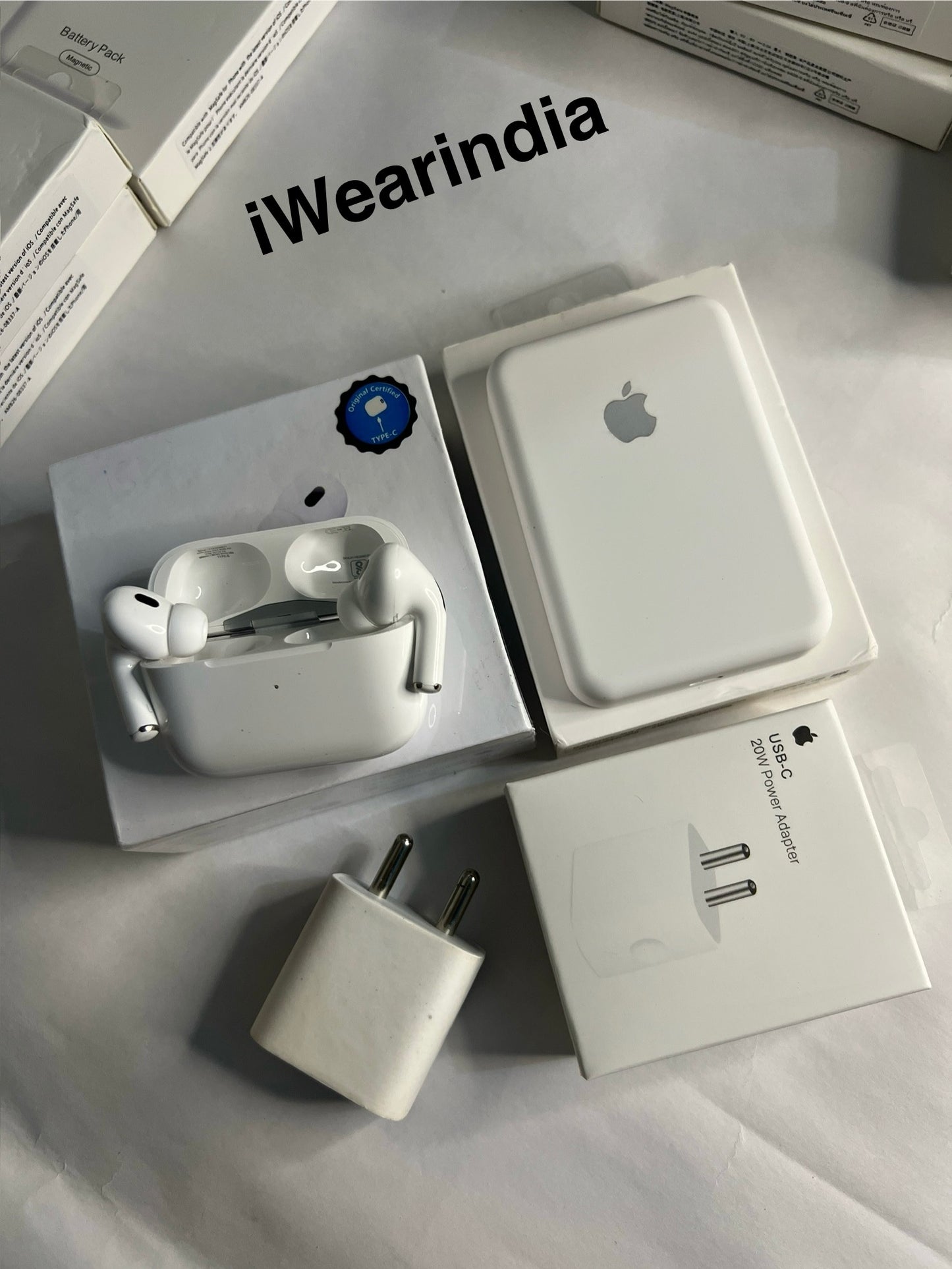 Combo offer :- AirPods Pro 2nd Generation with Apple Magsafe Battery Pack &  20w Adapter (With 6 Months Warranty)